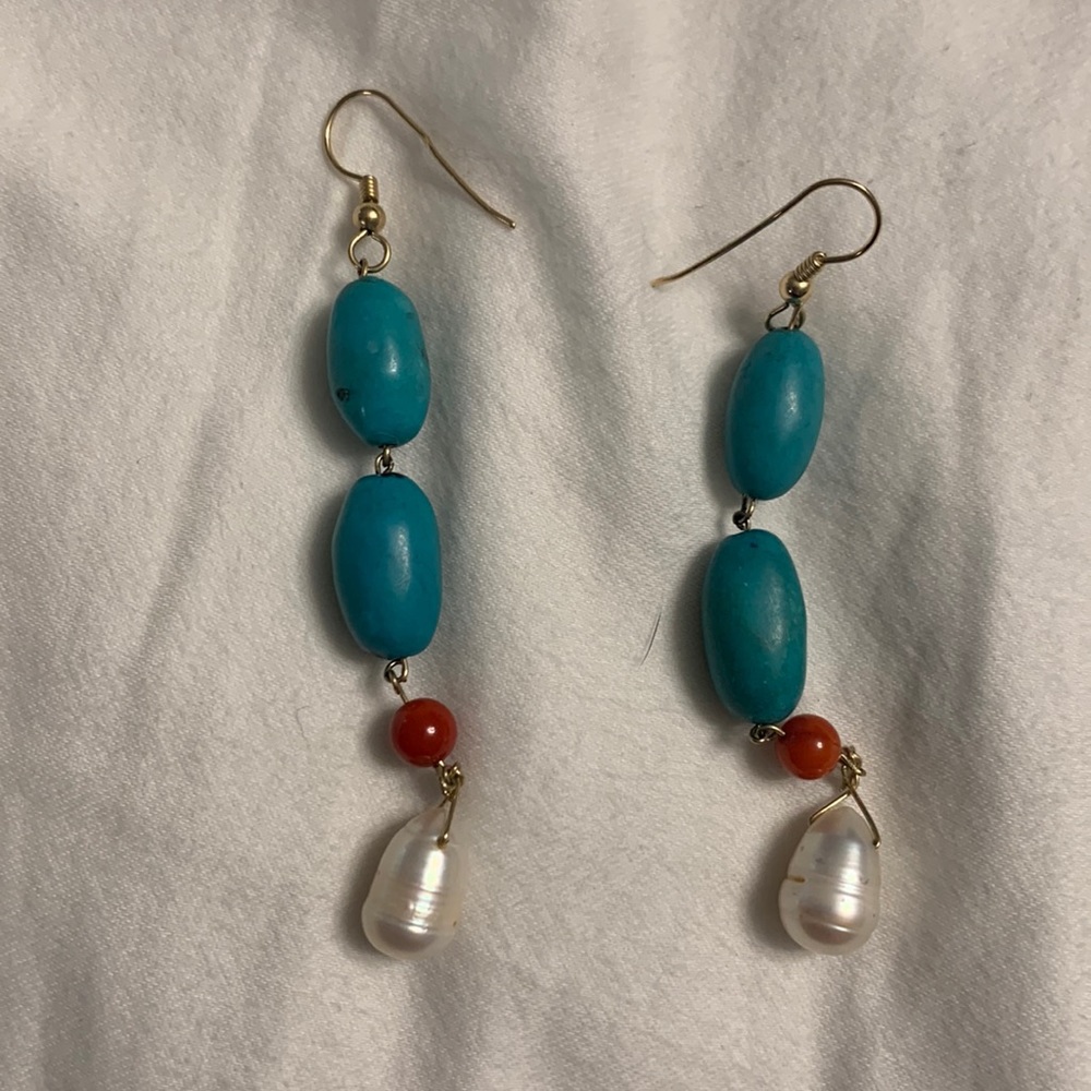 Funky turquoise earrings